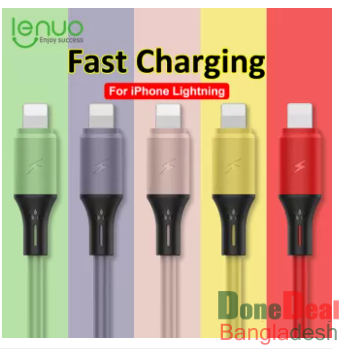 Lenuo Liquid Silicone Lightning Data Cable 2.4A Fast Charging Line For IPhone IPad