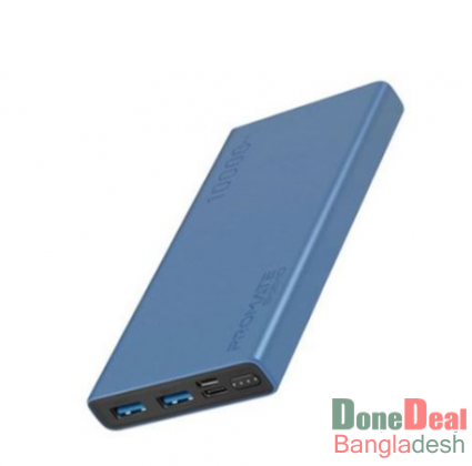 PROMATE Bolt-10 Compact Smart Charging Power Bank with Dual USB Output