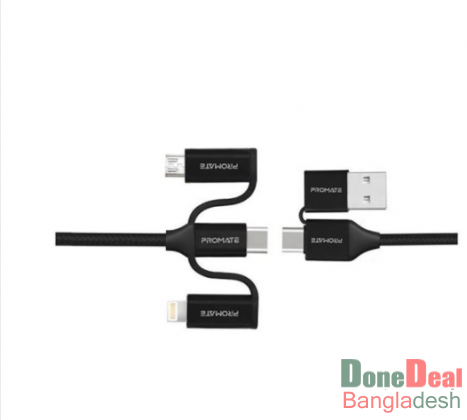 PROMATE PentaPower 6-in-1 Hybrid Multi-Connector Cable for Charging & Data Transfer