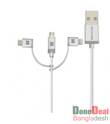 PROMATE UniLink-Trio Apple MFi Trio-Ended Charge & Sync Cable