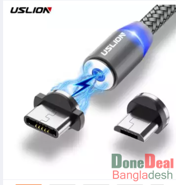 TOPK 1M LED Magnetic Charging (ম্যাগনেটিক চাজিং ক্যাবল) USB Cable for All Mobile