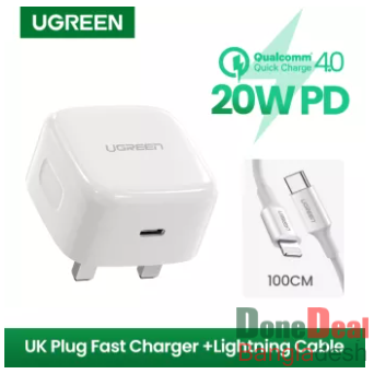 UGREEN USB C Charger 20W PD Fast Charger Wall Type C Power Delivery for iPhone 12 Pro SE 11 Pro Max Xs Max XR X 8 Plus, AirPods, iPad, Google Pixel 3a