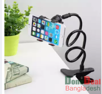 Universal Flexible Long Arms Lazy Bed Desktop Mobile Phone Holder Stand - Black