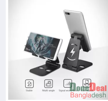 Universal Mobile Phone Holder Portable Rotatable Foldable Stand for All Smartphone & Tab with Charging Base Double Adjustable Shelf