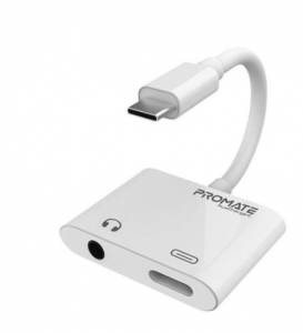 PROMATE AUXCharge-C USB-C to 3.5mm Audio Adapter with Power Delivery