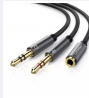 3.5mm Male to Headphone+mic Audio Splitter Cable for Phone Pc Tablet