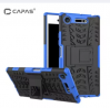 CAPAS for Sony Xperia XZ1 Case Armor Hard PC Kickstand Shockproof Protective Cover