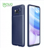 Lenuo for Xiaomi Poco X3 NFC Case Silicone Matte Carbon Fiber Back Cover