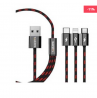 Teutons 3.1 USB Data Cable 1.2m (iOS+Android+Type C) - BLK TB28C11231Nv