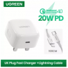 UGREEN USB C Charger 20W PD Fast Charger Wall Type C Power Delivery for iPhone 12 Pro SE 11 Pro Max 