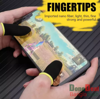 1 Pair (2 Pcs) Mobile Finger Sleeves - Carbon Fiber - Sweatproof Gloves for Mobile Gaming - Finger Grip For Gaming - Finger Gloves For Mobile Gaming