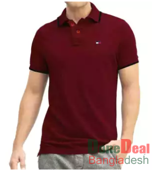 Maroon Cotton Polo t-Shirt For Men