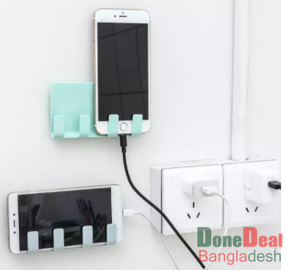 Mobile Phone Holders Phone Charger Wall Mounted 4 Hooks Storage Hanger Rack Bathroom Hanging Holder Mobile charger stand walls