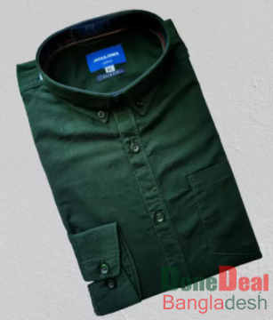 Solid color Cotton Long Sleeve Casual Shirt for Men