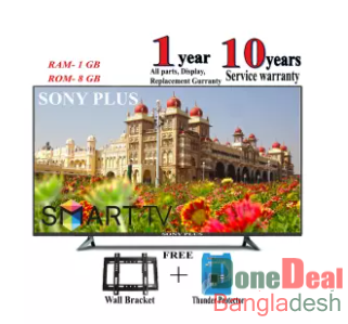 SONY PLUS 40 INC SMART WIFI ANDROID LED TV, 1 GB 8 GB , 4K SUPPORTED