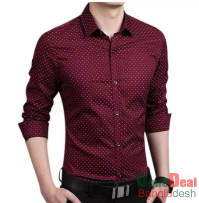 Stylish & Fashionable Trendy Cotton Ball Printed Long Sleeve Formal Shirt For Men
