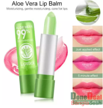 Two in one Aloe vera lip jel 99% sooting gel lipstrick pink colour 1 piece
