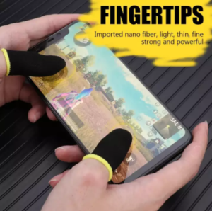 1 Pair (2 Pcs) Mobile Finger Sleeves - Carbon Fiber - Sweatproof Gloves for Mobile Gaming - Finger G
