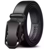 Black artificial lether soft auto gear belt for men