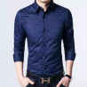 Stylish & Fashionable Blue Cotton Long Sleeve Polka Shirt for Men