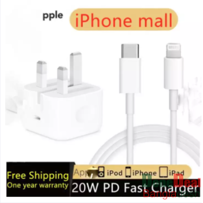 20W PD Fast Charger and Cable For Iphone 12 pro Max 12mini Charger USB-C 3A Type C To Lightning three pin adapter