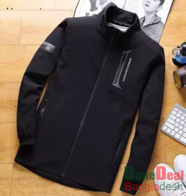 BLACK Stylish Bonded Jacket For Men