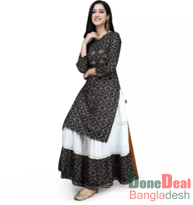 Latest & Glamour Design High Quality Printed With Dollar Work Readymade Skirt & Unstitched Kameez for Woman-12