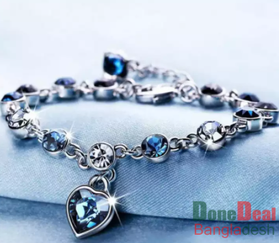 Titanic's Romantic Heart of Ocean Crystal Silver Plated Bracelet