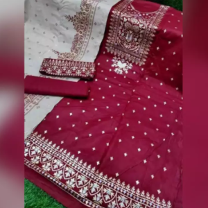 Milon Afsan Karchupi Unstitched Skin Print Cotton Three Piece Salwar Kamiz Dresses (3 Piece)