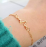 Simple heart women bracelet