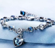Titanic's Romantic Heart of Ocean Crystal Silver Plated Bracelet