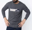 Trustful Mind Ash Cotton Long Sleeve T-shirt for Men