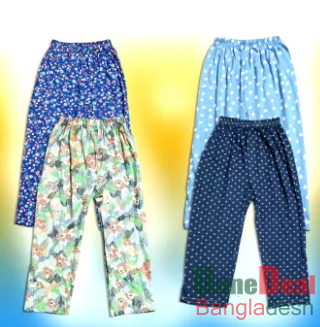 4 Pieces Multicolor Full Pant For 0-6 years Kids by any color