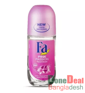 Deodorant Roll-On Pink Passion Floral Fragrance for Women - 50 ml