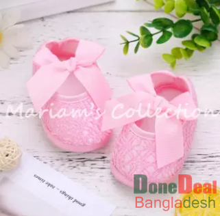 Eid shoe for baby girl, Party shoe for Baby girl Shoes Children Girl Soft Shoes Soft Comfortable Bottom Non-slip Fashion Bow Shoes Crib Shoes