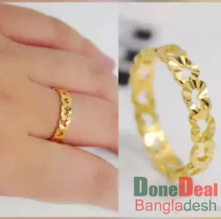 Golden Color Notched Finger Ring For Women