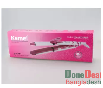 Kemei KM-1291 Professional 3 in 1 Hair Straightener Curler And Zic Zac Iron