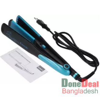 KM-2209 Dry Hair Split Volume / Straight Hair & Above Perm Straight Hair Straightener - Black and Blue