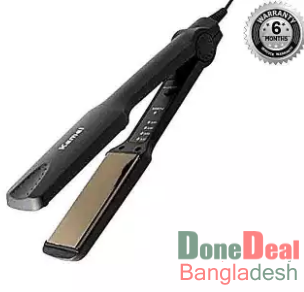 KM-329 Professional Electronic Hair Straightener - Black