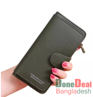 Korean Style PU Leather Long Wallet Women Cash Handphone Purse Card Holder