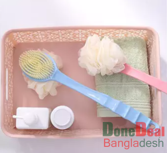 Long-handled bath brush with bath ball bath brush soft hair massage bath brush rubbing bath brush with bath ball 1pcs