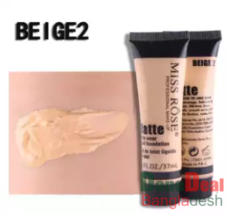 MISS ROSE Base Face Liquid Foundation Smooth Makeup Matte Wear Concealer Sun Block Cream