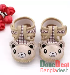 Newborn Cat Shape Cotton Plaid Anti-slip Baby Shoes For (12-18 Months Baby)