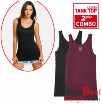 Soft Cotton Women's Seamless Core Tank Top || Ladies Tank Top || Tops (2 Pcs Combo)