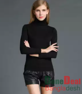 Women’s High neck sweater (black)