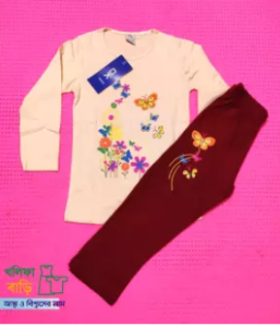 Girls T-shirt And long Pant Set For 2 to 8 Years