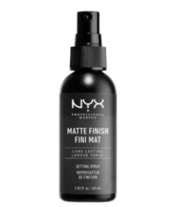 Matte finish makeup setting spray
