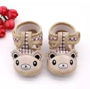 Newborn Cotton Plaid Anti-slip Baby Shoes For (12-18 Months Baby)
