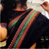 Black and Blue color tangail half silk Nokshi Saree for Women