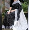 Fashionable Black & White Dhupiyan Check Saree For Women